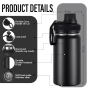 School Bulk 12oz Kids Water Bottle with Straw Lid and Handle, Custom Logo 12 oz Children Insulated Bottle Supplier, Private Label Stainless Steel Cup - HENGTOO