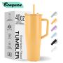 Private Label 40oz Tumbler with Handle, OEM Custom Logo Pastel Stainless Steel Travel Mug, Low MOQ 40 oz Insulated Cup Factory - HENGTOO
