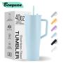Retail-Ready 40oz Tumbler with Handle & Gift Box, 6-Color Pastel Stainless Steel Travel Mug for Branding, OEM 40 oz Insulated Cup Manufacturer - HENGTOO
