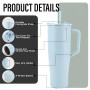 Retail-Ready 40oz Tumbler with Handle & Gift Box, 6-Color Pastel Stainless Steel Travel Mug for Branding, OEM 40 oz Insulated Cup Manufacturer - HENGTOO