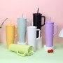 Private Label 40oz Tumbler with Handle, OEM Custom Logo Pastel Stainless Steel Travel Mug, Low MOQ 40 oz Insulated Cup Factory - HENGTOO