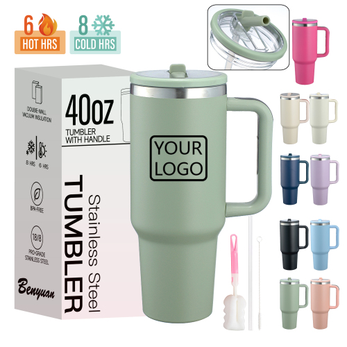 Wholesale 40oz Tumbler with Handle, Custom Logo Stainless Steel Insulated Travel Mug, Premium Spout Lid & Non-Slip Grip Factory Direct - HENGTOO