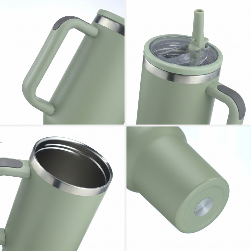 Wholesale 40oz Tumbler with Handle, Custom Logo Stainless Steel Insulated Travel Mug, Premium Spout Lid & Non-Slip Grip Factory Direct - HENGTOO