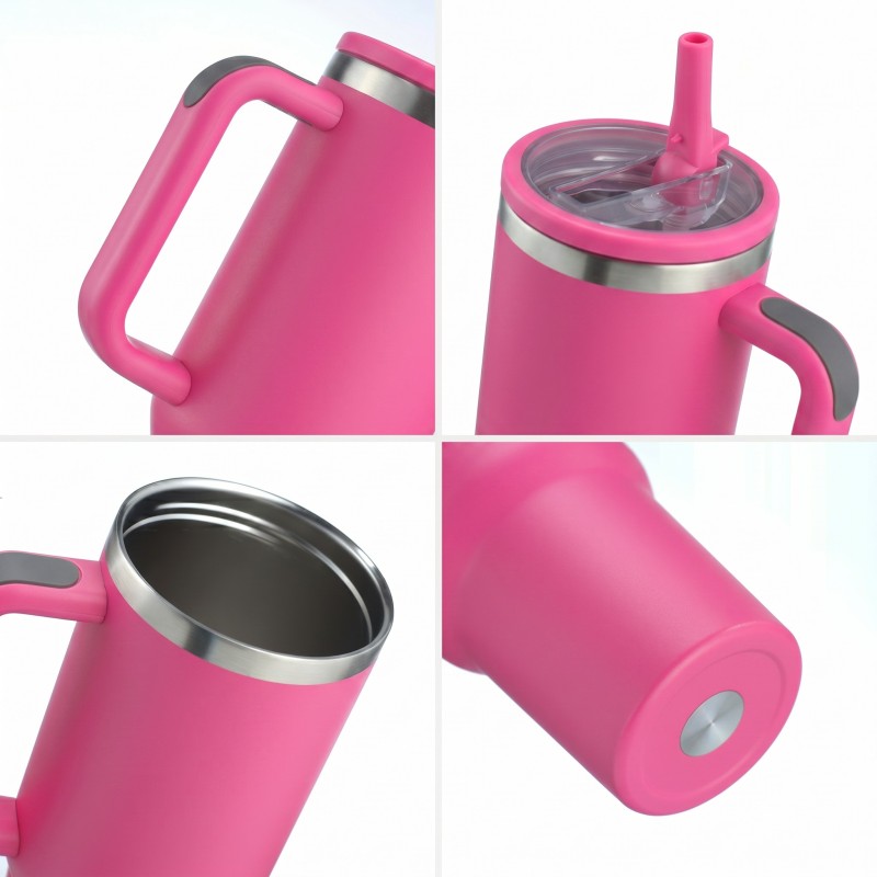 Custom 40oz Tumbler Manufacturer, OEM ODM Stainless Steel Travel Mug with Handle, Sample Available Insulated Cup Factory - HENGTOO