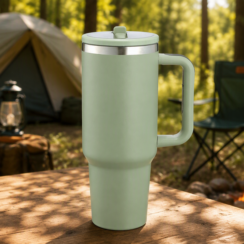 Wholesale 40oz Tumbler with Handle, Custom Logo Stainless Steel Insulated Travel Mug, Premium Spout Lid & Non-Slip Grip Factory Direct - HENGTOO