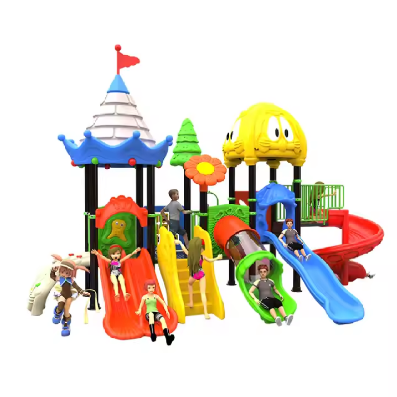 Custom Outdoor Children's Playground with Slide Small Climbing Wall, Children's Outdoor Play Equipment Factory Price Sale