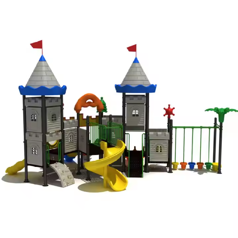 Custom Outdoor Children's Playground with Slide Small Climbing Wall, Children's Outdoor Play Equipment Factory Price Sale
