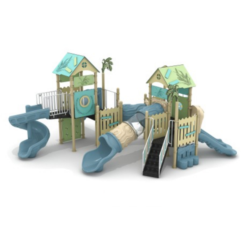 Custom Design for Sale of Large Outdoor Children's Playgrounds, Including Play Equipment Such As Climbing Nets, Seesaws, Swings