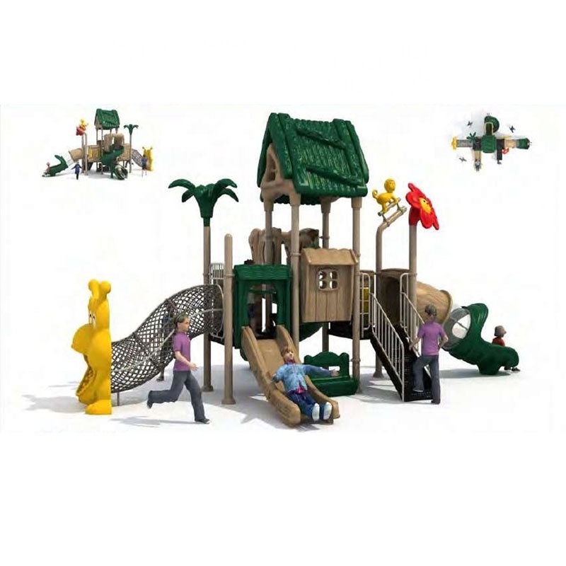 School and Garden Kids' Playground: Durable Big Slide, Swing, and Trampoline