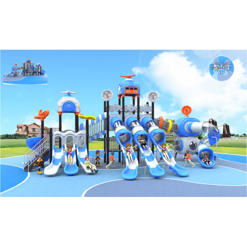 Multifunctional Outdoor Playground Set New Design Swing Plastic Slide for Park Trampoline Park Shopping Mall