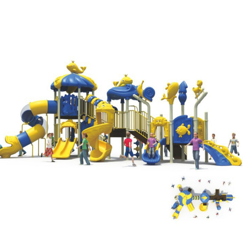 Ocean-Themed Custom High-Quality Outdoor Play Equipment - Kindergarten Plastic Large Slide Children's Play Equipment