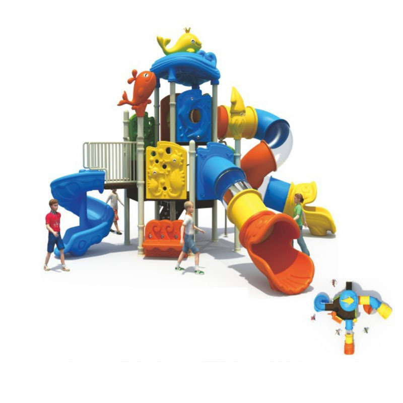 Ocean-Themed Custom High-Quality Outdoor Play Equipment - Kindergarten Plastic Large Slide Children's Play Equipment