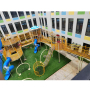 Outdoor Children's Play Set with Big Plastic Slide Fiberglass Jungle Theme Playground for Kids for Airport Play Area
