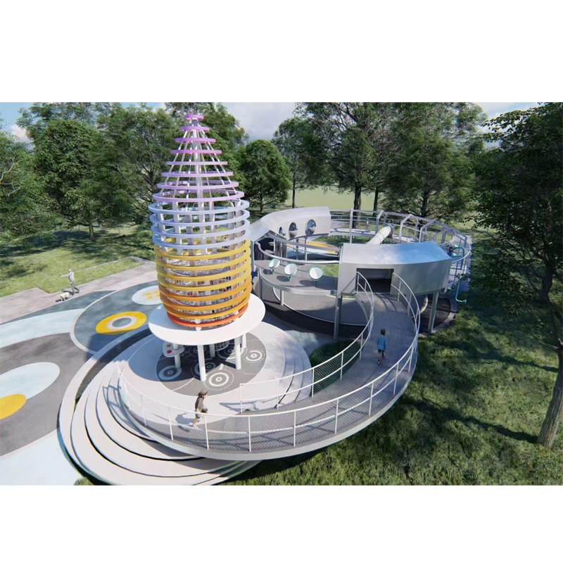 BAIQI Design Kids Metal Slide Outdoor Play Set with Theme Park  Children's Play Scape