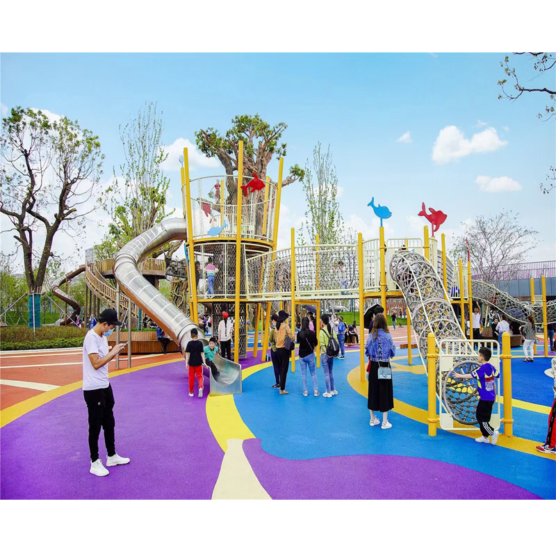 BAIQI Design Kids Metal Slide Outdoor Play Set with Theme Park  Children's Play Scape