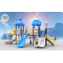Large Outdoor Vinyl Children's Amusement Equipment Kindergarten Slide Swing Combo for Community Square Garden Toy