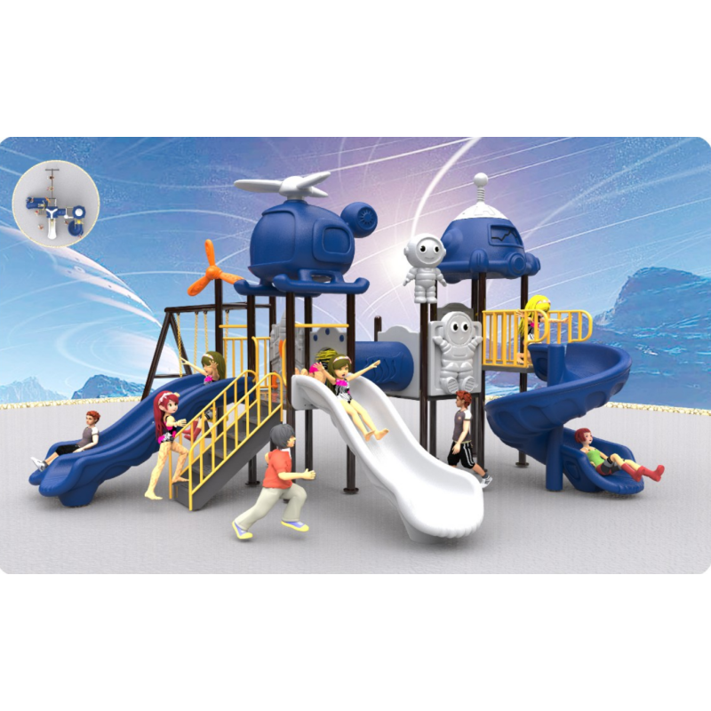 Large Outdoor Vinyl Children's Amusement Equipment Kindergarten Slide Swing Combo for Community Square Garden Toy