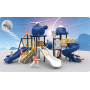 Large Outdoor Vinyl Children's Amusement Equipment Kindergarten Slide Swing Combo for Community Square Garden Toy