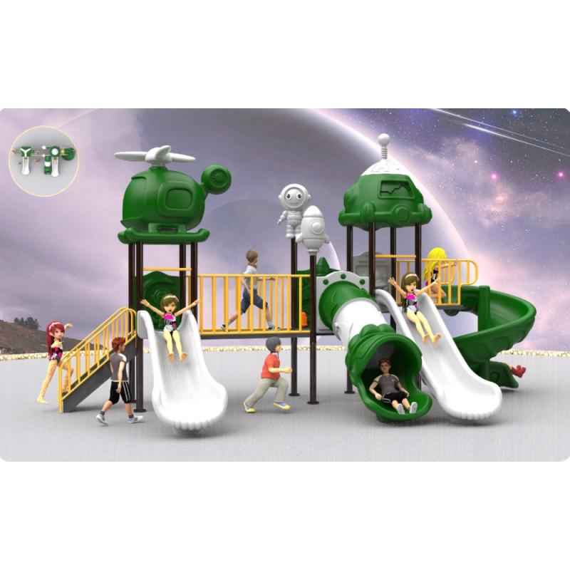 Large Outdoor Vinyl Children's Amusement Equipment Kindergarten Slide Swing Combo for Community Square Garden Toy