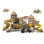Children's Outdoor Playset: Plastic Slide, Swing, and Trampoline for Schools and Gardens