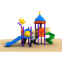 Children's Outdoor Playset: Plastic Slide, Swing, and Trampoline for Schools and Gardens