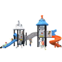 Outdoor Children's Playground with Slide, Swing, and Climbing Net, Outdoor Children's Play Area Suitable for Schools and Parks
