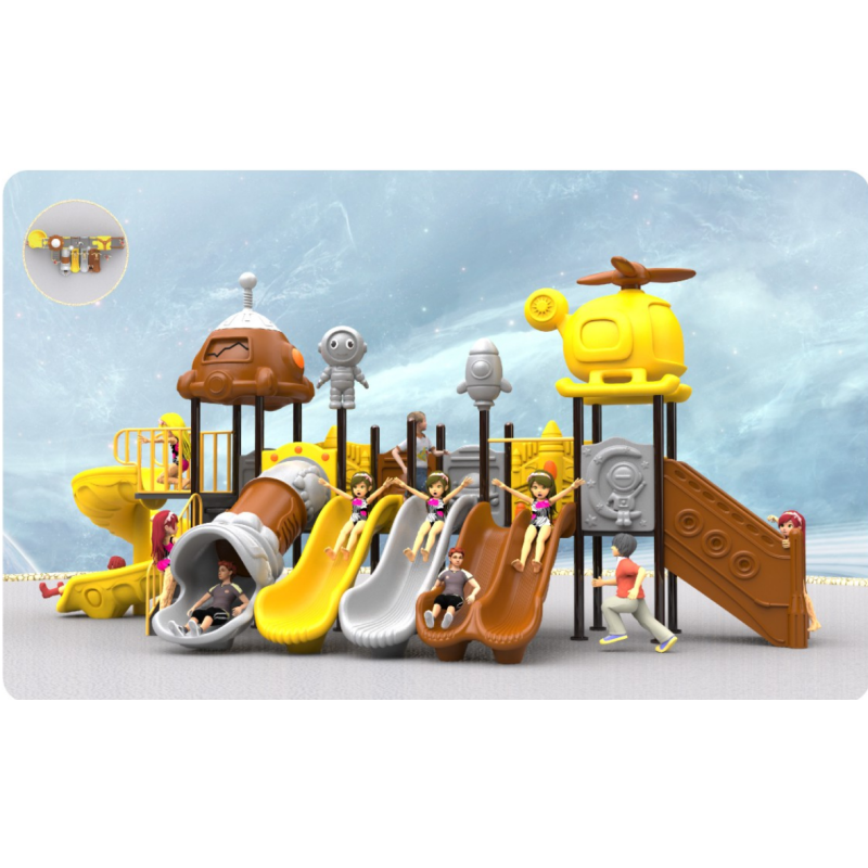Large Outdoor Children's Amusement Equipment Kindergarten Slide Swing Combo for Community Square Toy and Trampoline Park