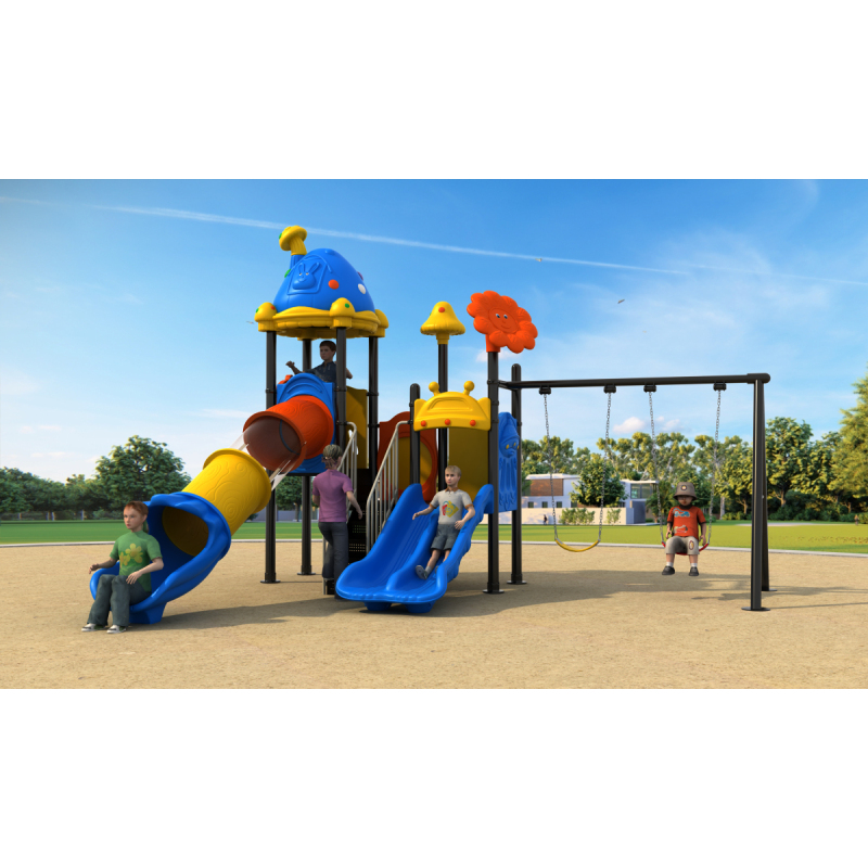 Commercial Outdoor Playground Equipment Low-Priced Amusement Park Rides Games for Kids Including Steel Plastic Slides Swing Set