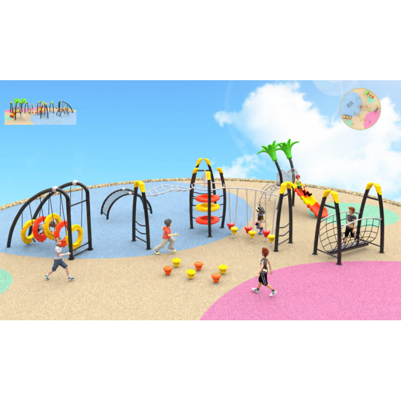 Large Community Sports Activity Equipment Outdoor Children's Playground Climbing Slides for Kindergarten Physical Training