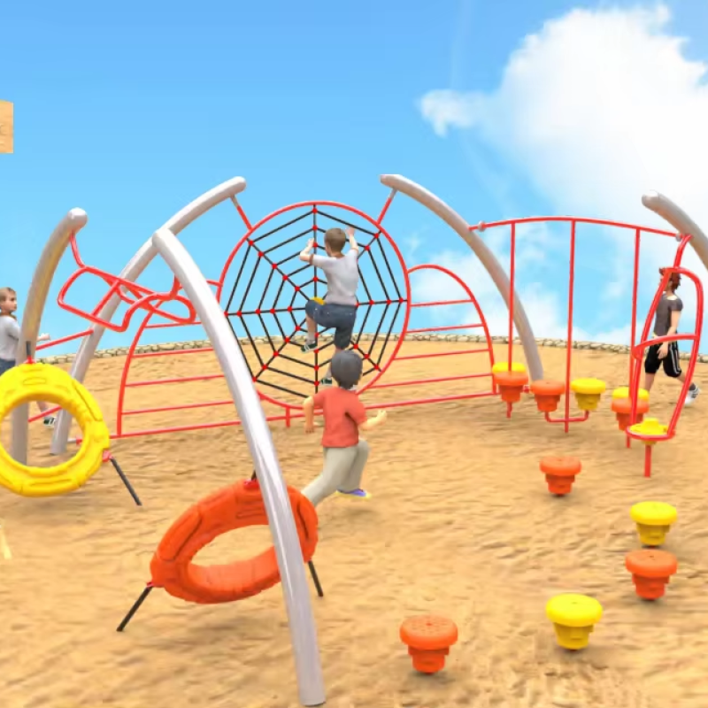 Large Community Sports Activity Equipment Outdoor Children's Playground Climbing Slides for Kindergarten Physical Training