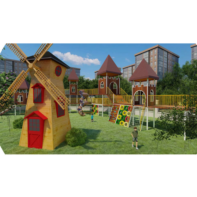 Outdoor Amusement Park Customized Cheap Kids Slide Wooden Outdoor Stainless Steel Playground