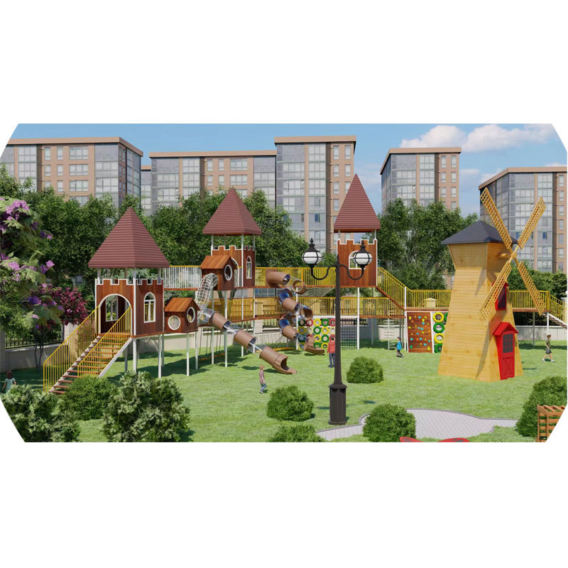 Outdoor Amusement Park Customized Cheap Kids Slide Wooden Outdoor Stainless Steel Playground
