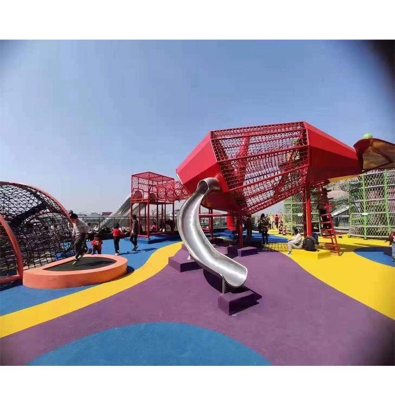 BAIQI Custom Large Outdoor Stainless Steel Fiberglass Slide Kids Playground Amusement Park Products Designed Plastic Slide