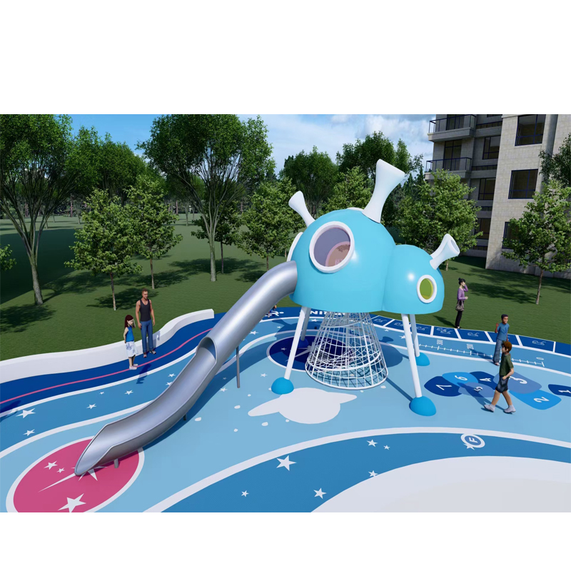 BAIQI Custom Large Outdoor Stainless Steel Fiberglass Slide Kids Playground Amusement Park Products Designed Plastic Slide