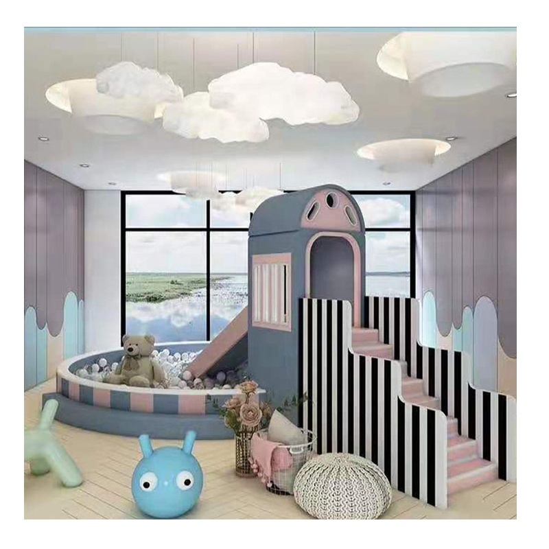 Indoor Kids Playhouse Baby Playroom With Playground Equipment Swings and Slides Sports Park Toys
