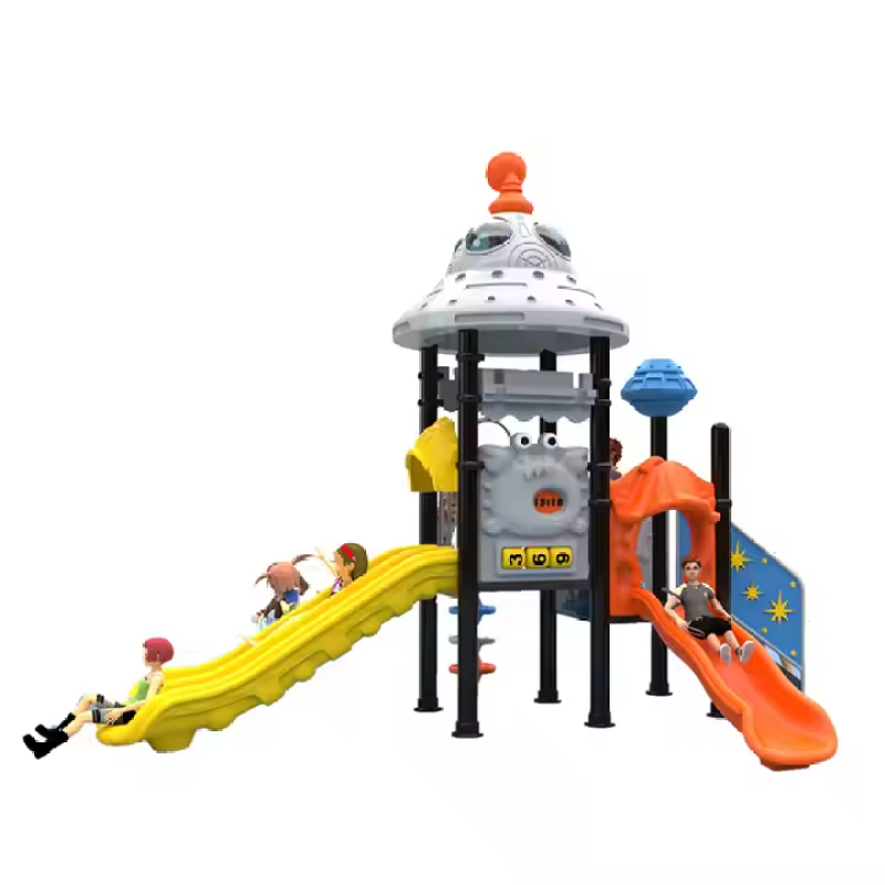 Outdoor Children's Leisure Play Area, Outdoor Playground with Slide and Climbing Net, Outdoor Children's Play Equipment for Sale