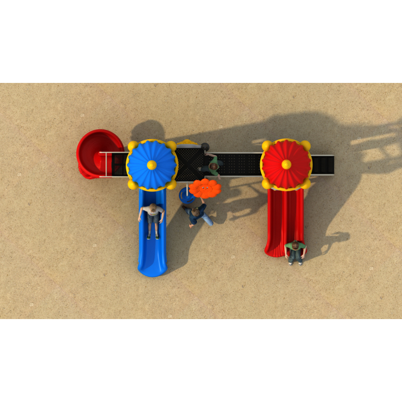 2025 Cute Combined Animal Outdoor Playground Equipment Plastic Metal Slide for Kids in School & Resort Hotels