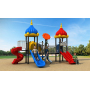 2025 Cute Combined Animal Outdoor Playground Equipment Plastic Metal Slide for Kids in School & Resort Hotels