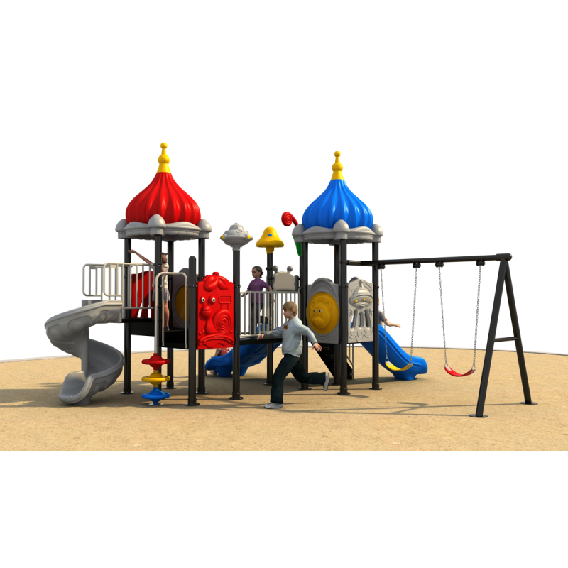 2025 Cute Combined Animal Outdoor Playground Equipment Plastic Metal Slide for Kids in School & Resort Hotels