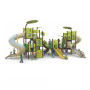 Honey Theme Series Outdoor Playground with Slide and Climbing Net, Customizable Playground Equipment, Suitable for Kid and Adult