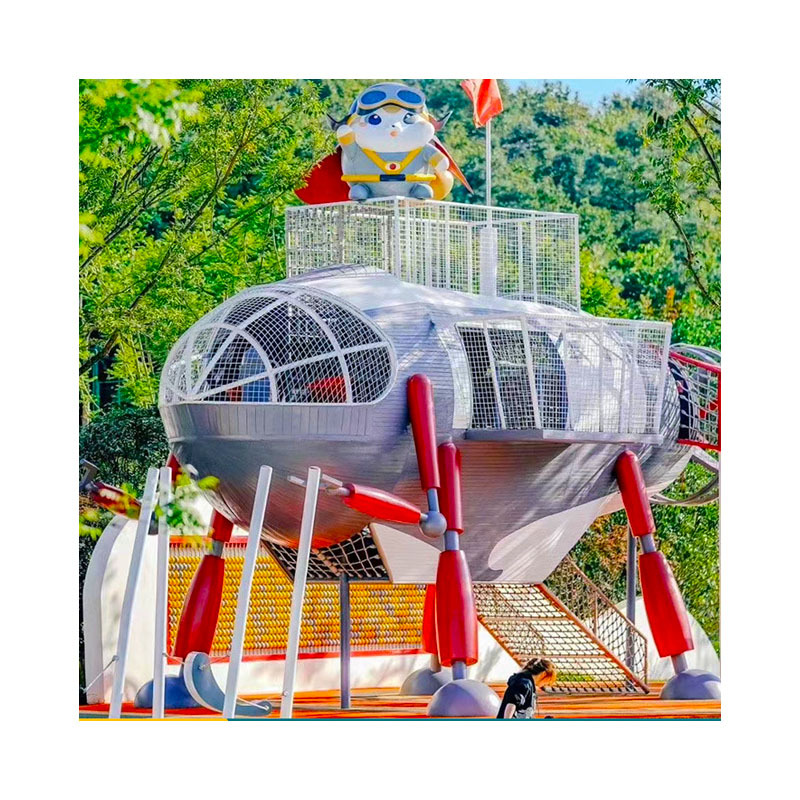 Large-Scale Outdoor Interactive Amusement Equipment for Children Non-Powered Stainless Steel Slide for Garden or School