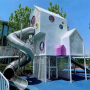 Large Funny Wooden Children's Playground with Stainless Steel Slides for Toddlers' Outdoor Sports Park