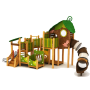 Outdoor Wooden Swing Set Playsets for Children Includes Toy Swings & Climbing Ladder for Home Backyard Garden School Playground