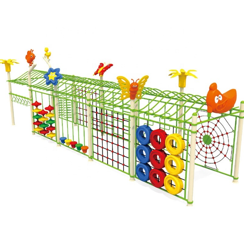 Factory Direct Multi-Functional Play Equipment Combo Outdoor Vinyl Climbing Net and PP Slide for Kindergarten Shopping Malls