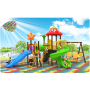 Custom Children's Outdoor Playground Equipment Easy Assembly  Backyard Playground Cartoon Theme for Sports Park PE