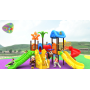 Custom Children's Outdoor Playground Equipment Easy Assembly  Backyard Playground Cartoon Theme for Sports Park PE