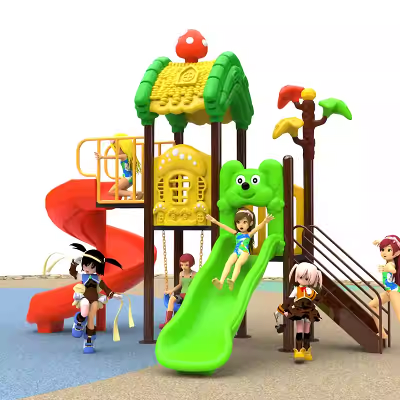 Custom Designed Large Plastic Outdoor Amusement Equipment Full Tube Rotating Slide Combination for Children's Park