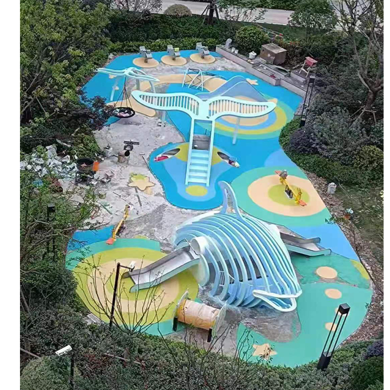 Design Product Amusement Equipment  Large Outdoor Stainless Steel Combination Slide Outside Play Kids Play Area