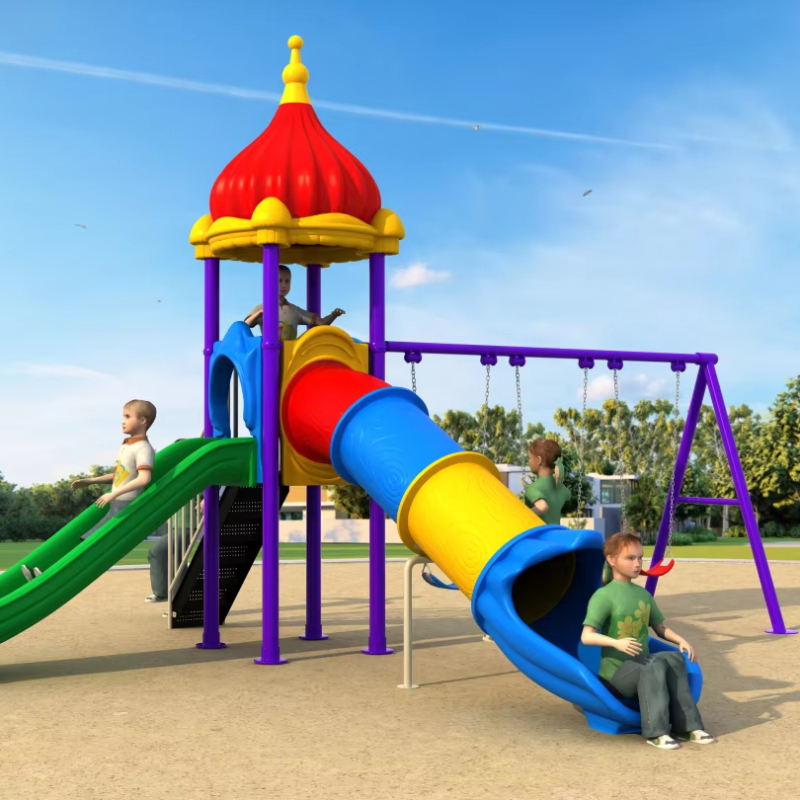 Children's Amusement Slide and Swing Combination  Material Kids Entertainment Outdoor Playground Slide