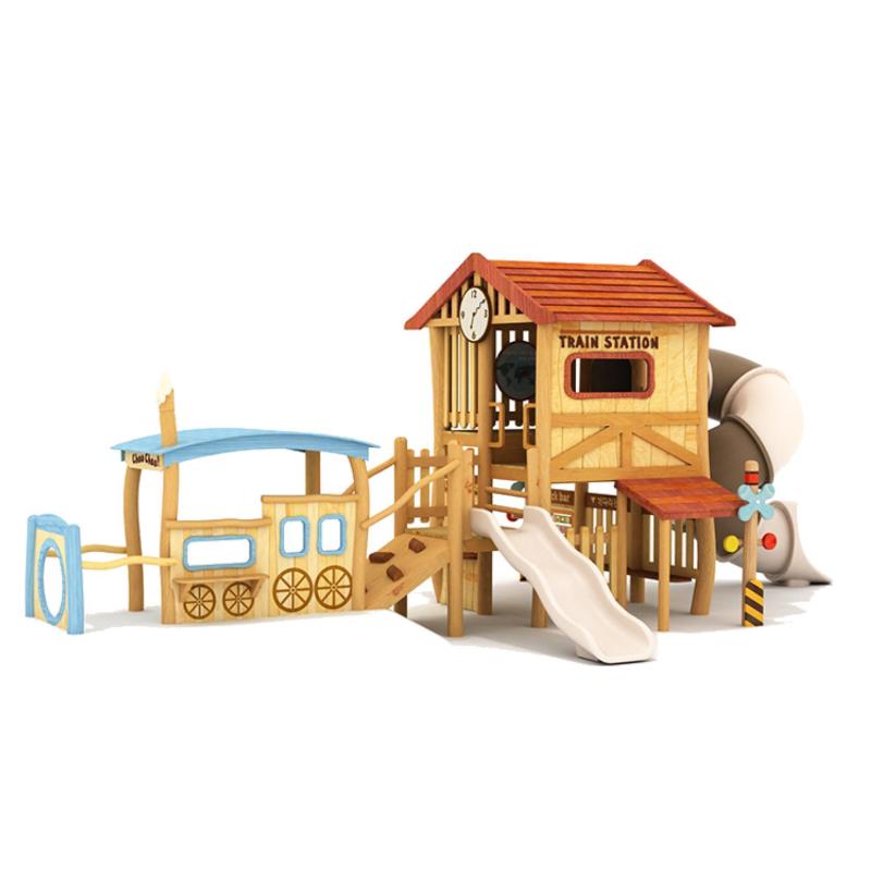 Outdoor Children's Playsets Climbing Ladder Wooden Swing Set for Playground School Backyard Trampoline Park